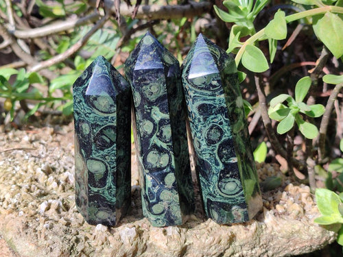 Polished Stromatolite "Kambaba Jasper" Display Crystals x 12 From Katsepy, Madagascar - Toprock Gemstones and Minerals 