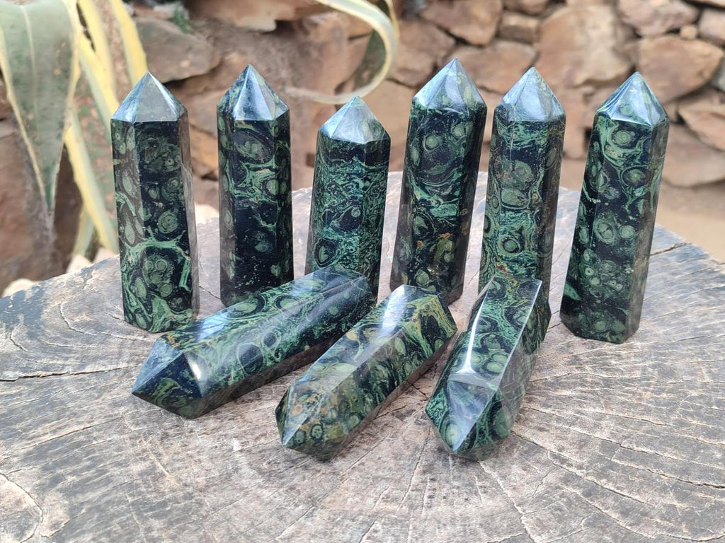 Polished Stromatolite "Kambaba Jasper" Display Crystals x 12 From Katsepy, Madagascar - Toprock Gemstones and Minerals 