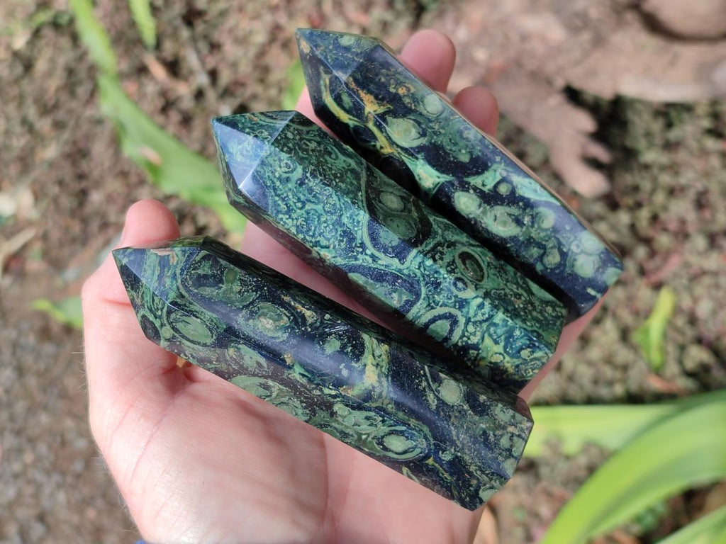 Polished Stromatolite "Kambaba Jasper" Display Crystals x 12 From Katsepy, Madagascar - Toprock Gemstones and Minerals 