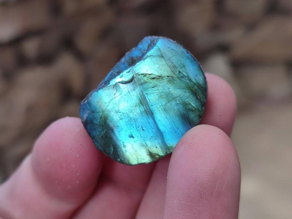 Polished One Side Labradorite Slices x 70 From Madagascar - Toprock Gemstones and Minerals 