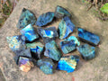 Polished One Side Labradorite Slices x 70 From Madagascar - Toprock Gemstones and Minerals 
