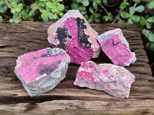 Natural Salrose Cobaltoan Dolomite Specimens with Heterogenite and Chrysocolla x 3 From Kakanda, Congo - Toprock Gemstones and Minerals 