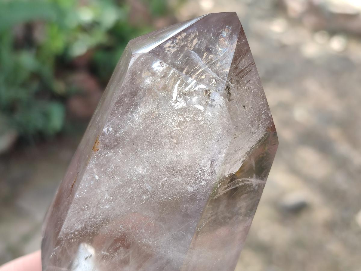 Polished Mixed Smokey Window Quartz Display Crystals x 6 From Madagascar - Toprock Gemstones and Minerals 