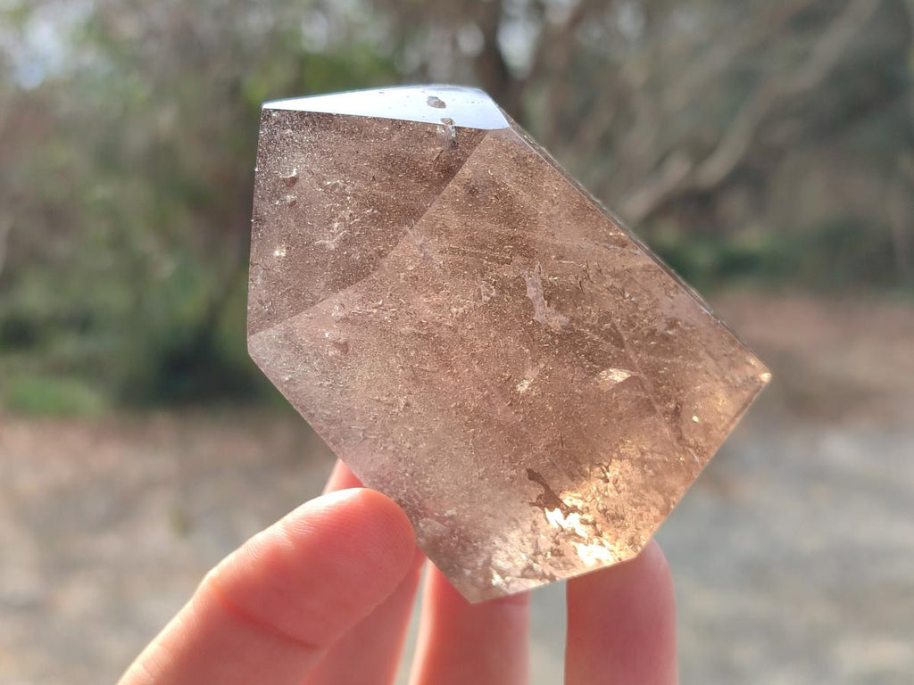 Polished Mixed Smokey Window Quartz Display Crystals x 6 From Madagascar - Toprock Gemstones and Minerals 