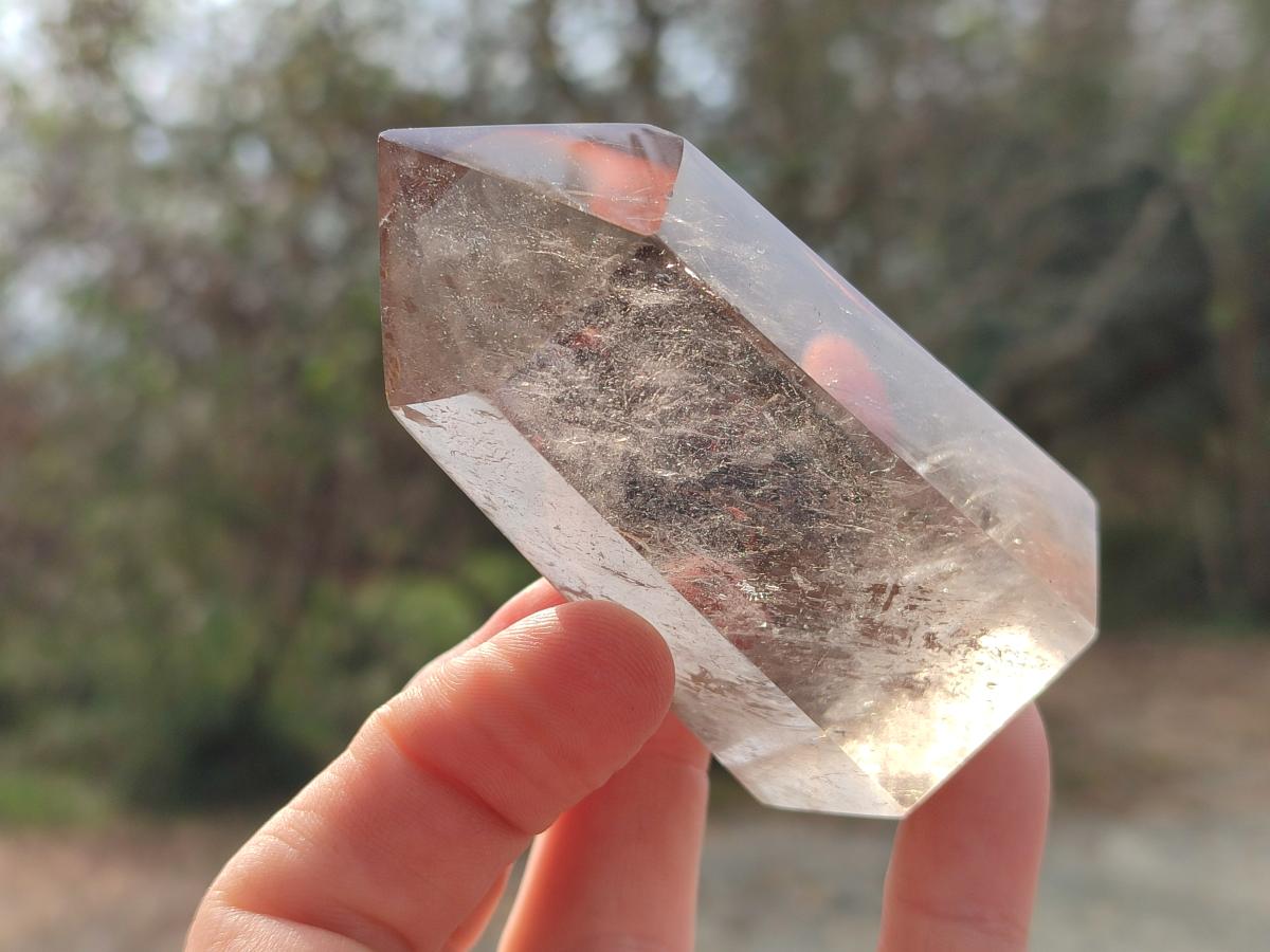 Polished Mixed Smokey Window Quartz Display Crystals x 6 From Madagascar - Toprock Gemstones and Minerals 