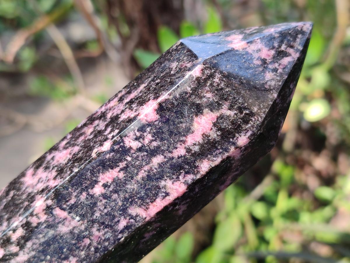 Polished Large Rhodonite Gemstone Display Crystals x 2 From Ambindavato, Madagascar