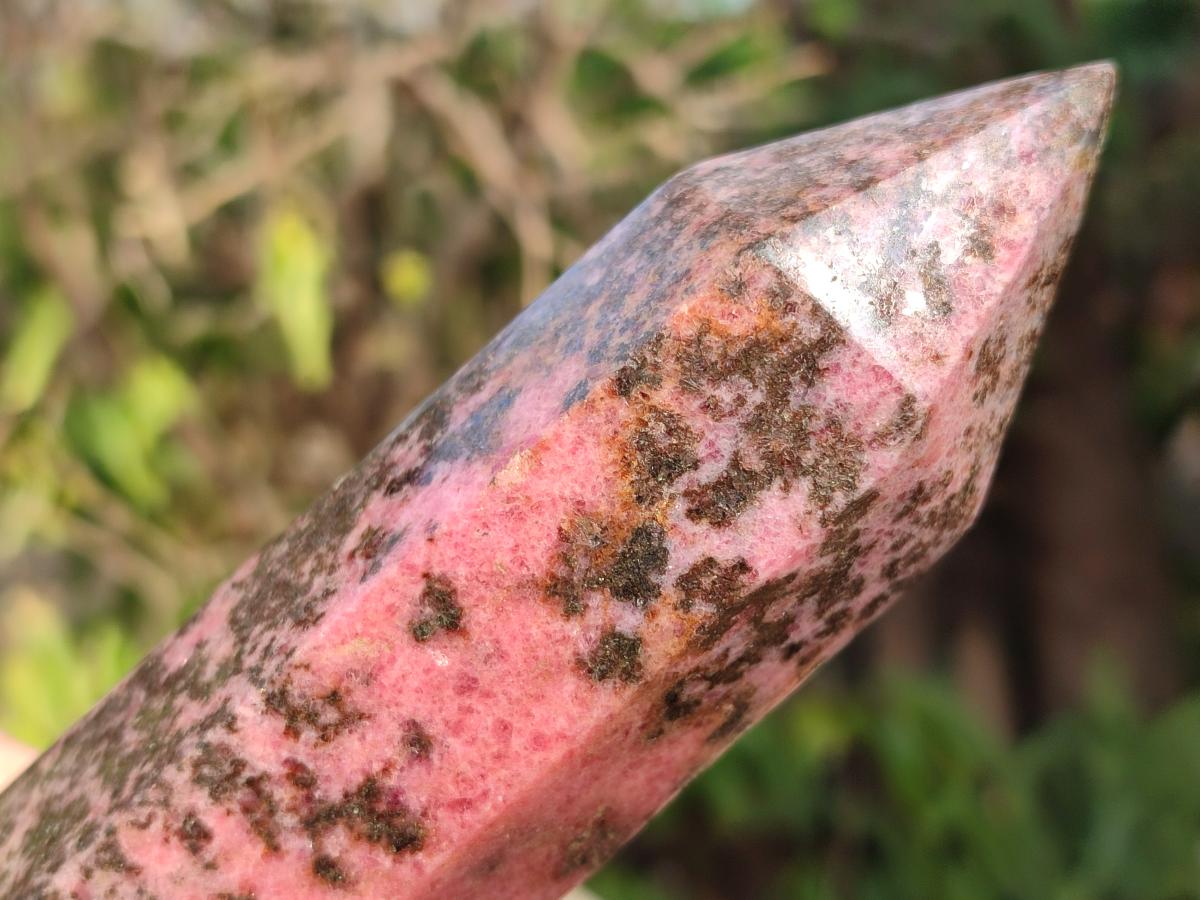 Polished Large Rhodonite Gemstone Display Crystals x 2 From Ambindavato, Madagascar