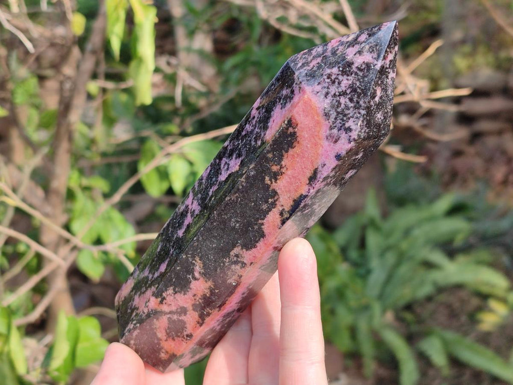 Polished Large Rhodonite Gemstone Display Crystals x 2 From Ambindavato, Madagascar