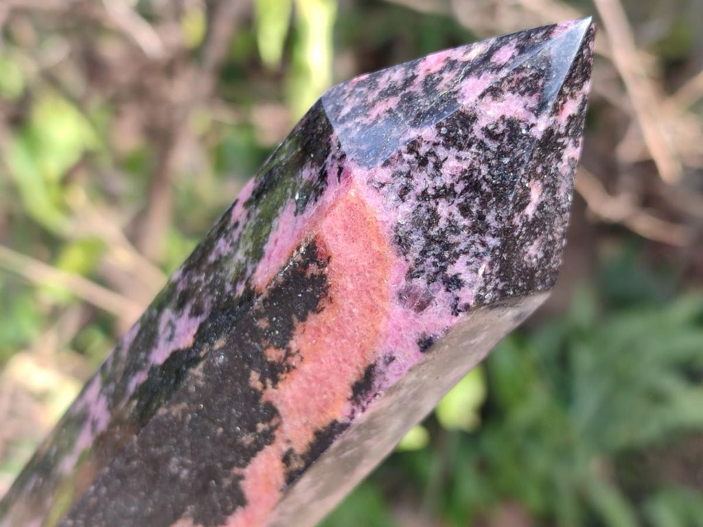 Polished Large Rhodonite Gemstone Display Crystals x 2 From Ambindavato, Madagascar