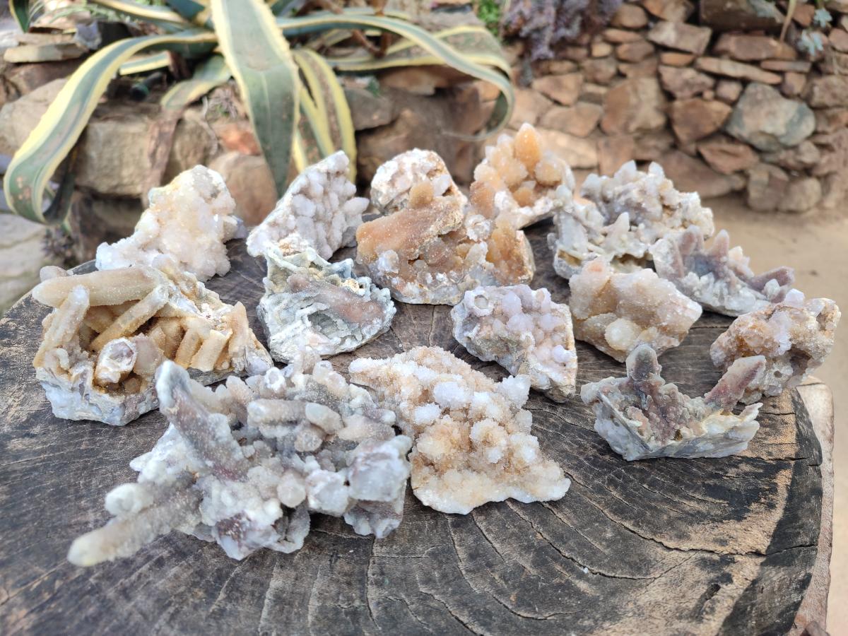 Natural Mix of Spirit Quartz Clusters x 16 From Boekenhouthoek, South Africa