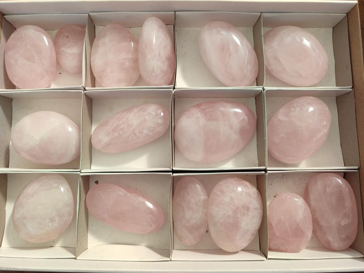 Polished Large Rose Quartz Free Forms x 16 From Zimbabwe