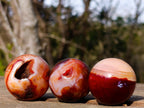 Polished and Natural Carnelian Agate Gemstone Spheres x 21 From Madagascar - Toprock Gemstones and Minerals 