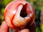 Polished and Natural Carnelian Agate Gemstone Spheres x 21 From Madagascar - Toprock Gemstones and Minerals 