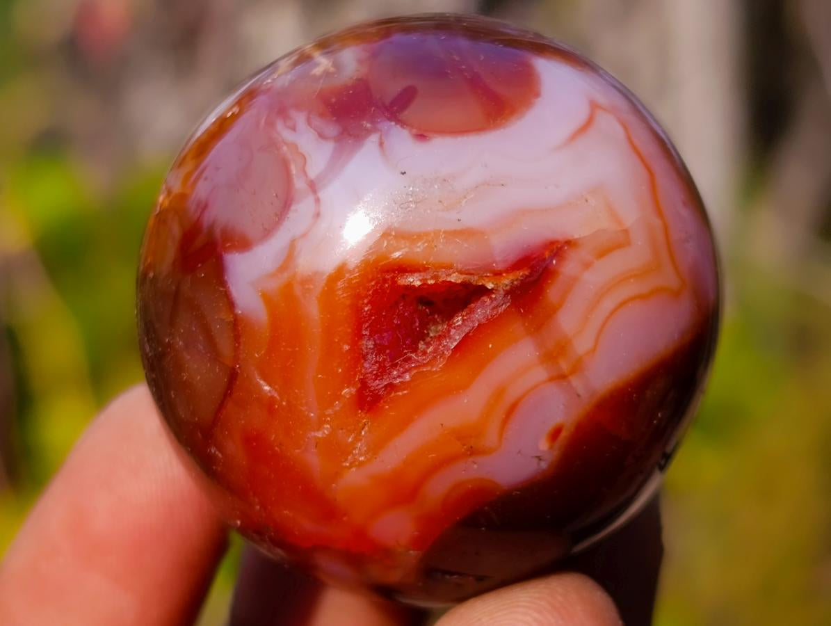 Polished and Natural Carnelian Agate Gemstone Spheres x 21 From Madagascar - Toprock Gemstones and Minerals 
