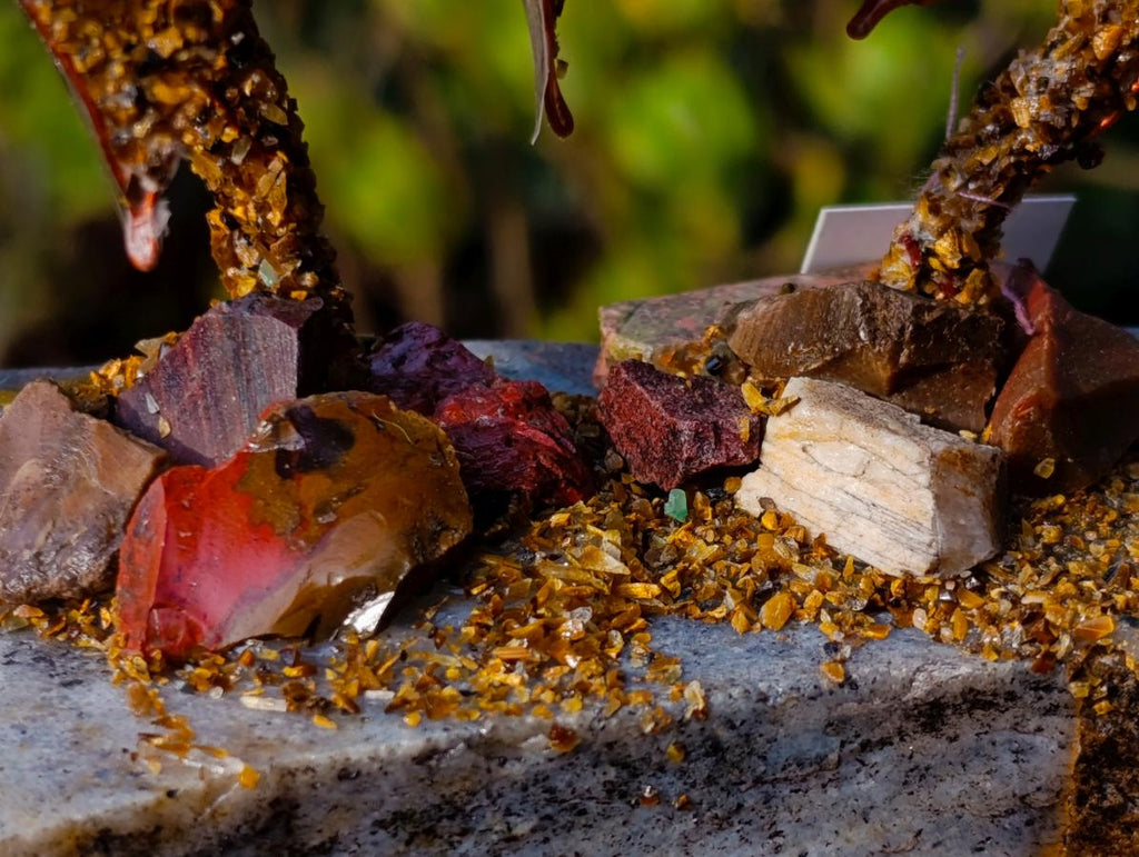 Hand Made Large Twin Gemstone Aloe Stone Art Display Pieces x 2 From South Africa - Toprock Gemstones and Minerals 