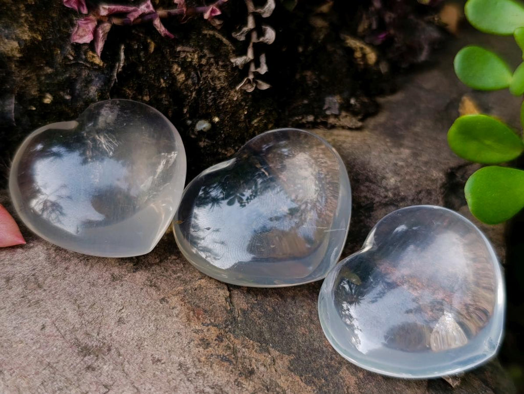 Polished Rock Crystal Hearts x 24 From Amoron’i Mania, Madagascar - Toprock Gemstones and Minerals 