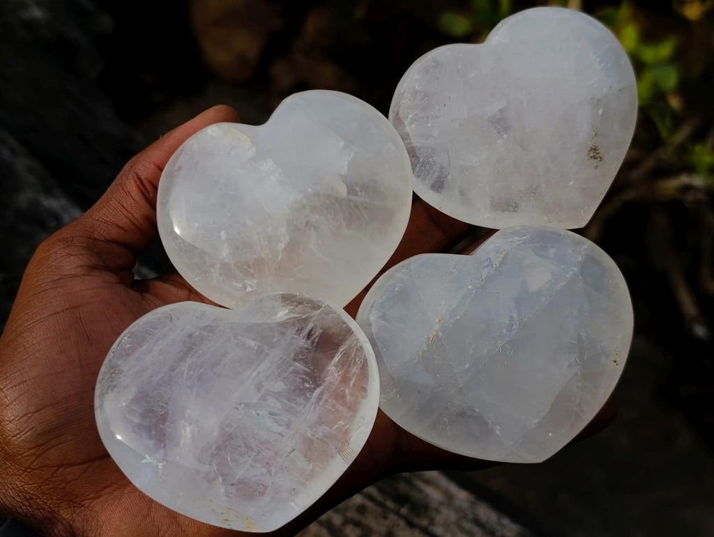 Polished Rock Crystal Hearts x 24 From Amoron’i Mania, Madagascar - Toprock Gemstones and Minerals 