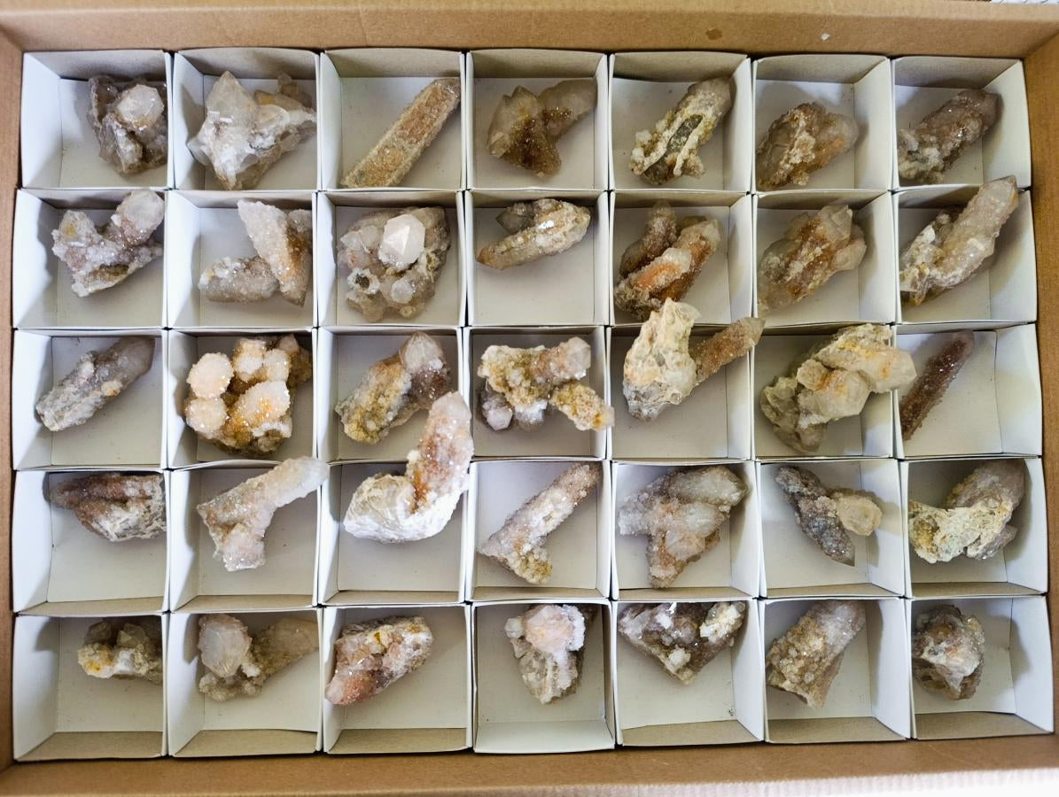 Natural Limonite Tinted Smokey Spirit Quartz Crystal and Clusters x 35 From Boekenhouthoek, South Africa - Toprock Gemstones and Minerals 