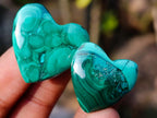 Polished Mini Flower Banded Malachite Hearts x 35 From Congo - Toprock Gemstones and Minerals 