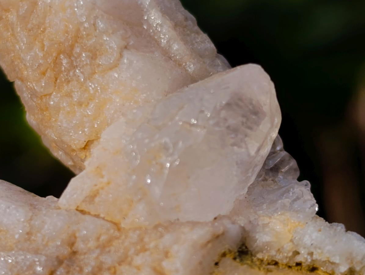 Natural Drusy Quartz Coated "Cock Spur" Calcite Crystals x 12 From Albert's Mountain, Lesotho - Toprock Gemstones and Minerals 
