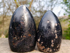 Polished Black Tourmaline Standing Display Pieces x 3 From Madagascar - Toprock Gemstones and Minerals 