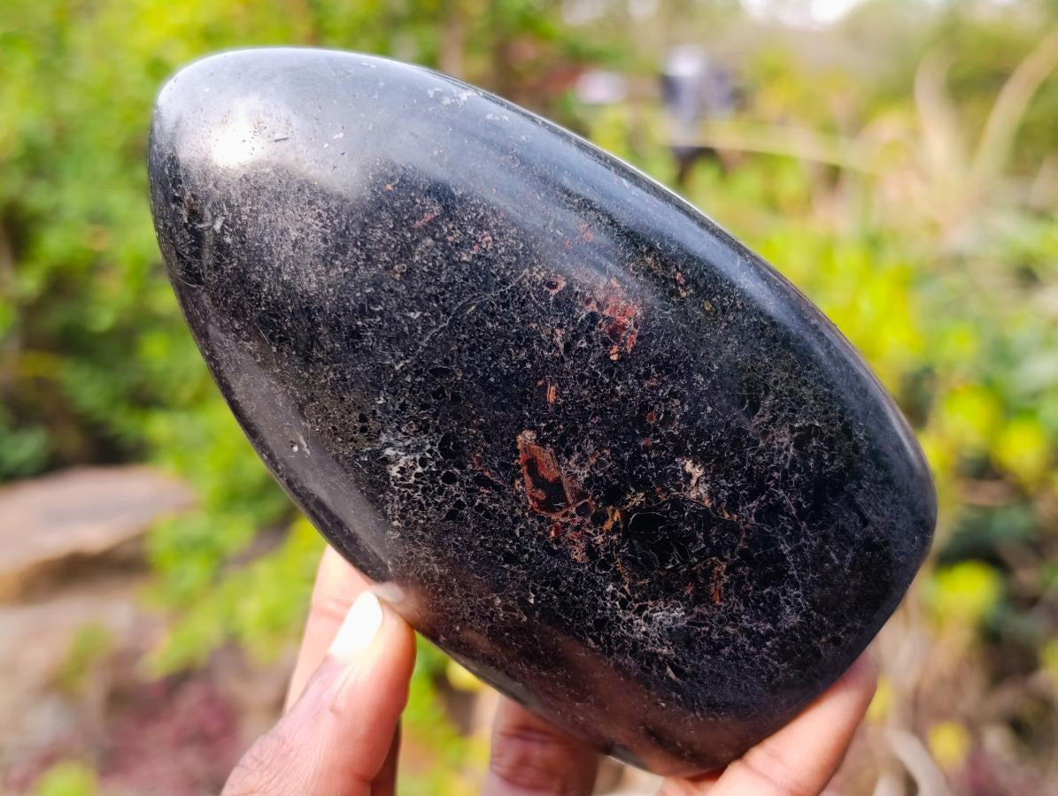 Polished Black Tourmaline Standing Display Pieces x 3 From Madagascar - Toprock Gemstones and Minerals 