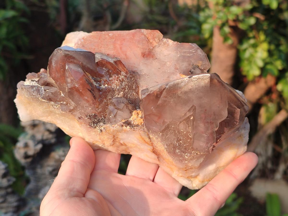 Polished and Natural Red Hematoid Quartz Crystal Clusters x 2 From Karoi, Zimbabwe