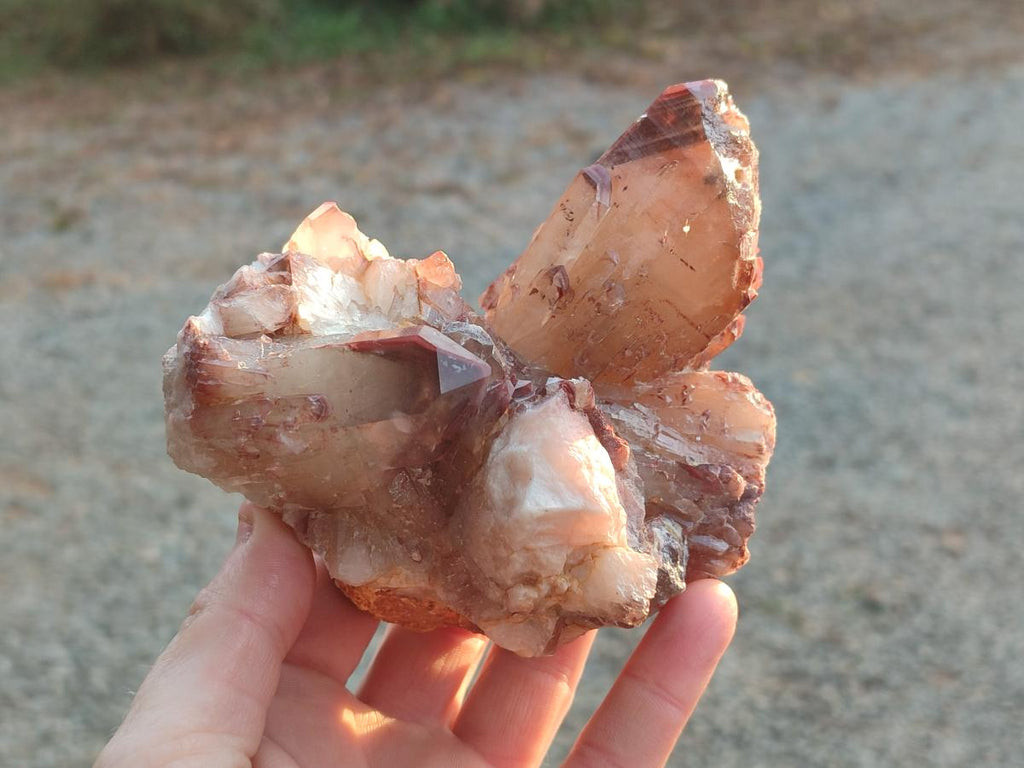 Polished and Natural Red Hematoid Quartz Crystal Clusters x 2 From Karoi, Zimbabwe