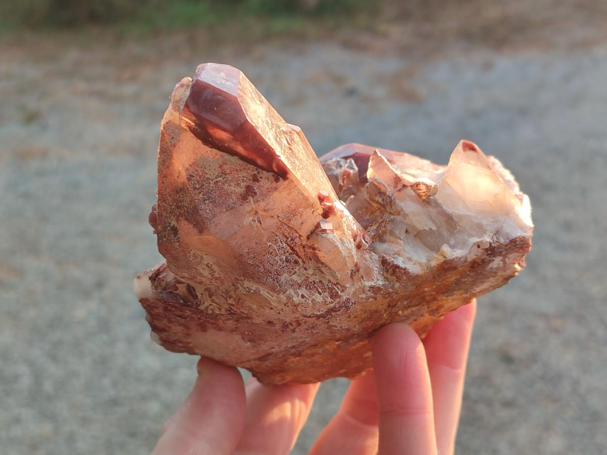 Polished and Natural Red Hematoid Quartz Crystal Clusters x 2 From Karoi, Zimbabwe