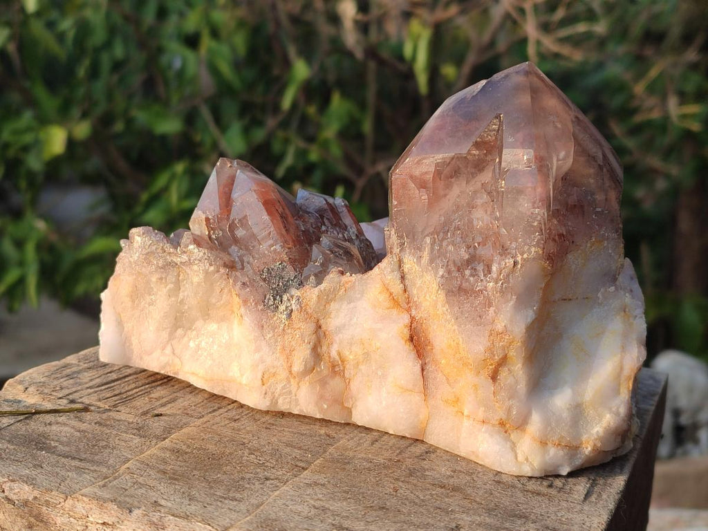 Polished and Natural Red Hematoid Quartz Crystal Clusters x 2 From Karoi, Zimbabwe