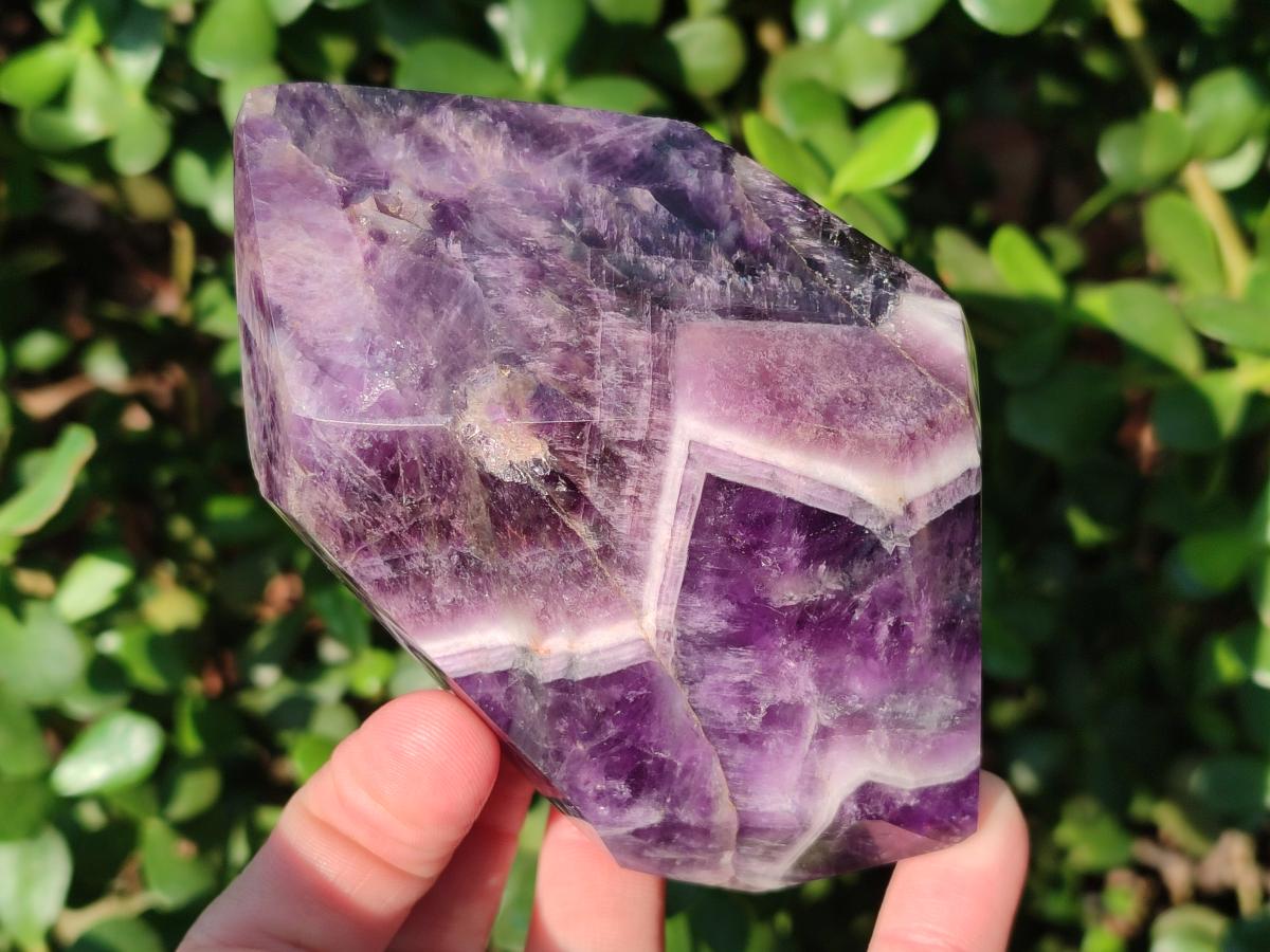 Polished Chevron Amethyst Display Crystals x 5 From Zambia