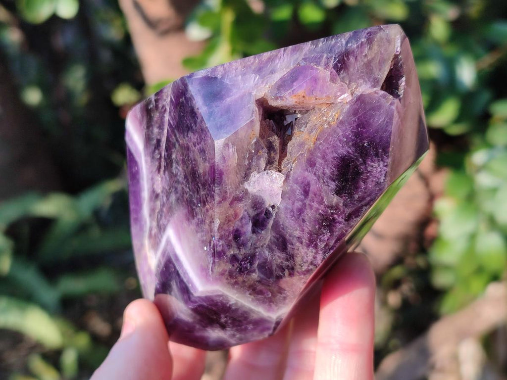 Polished Chevron Amethyst Display Crystals x 5 From Zambia