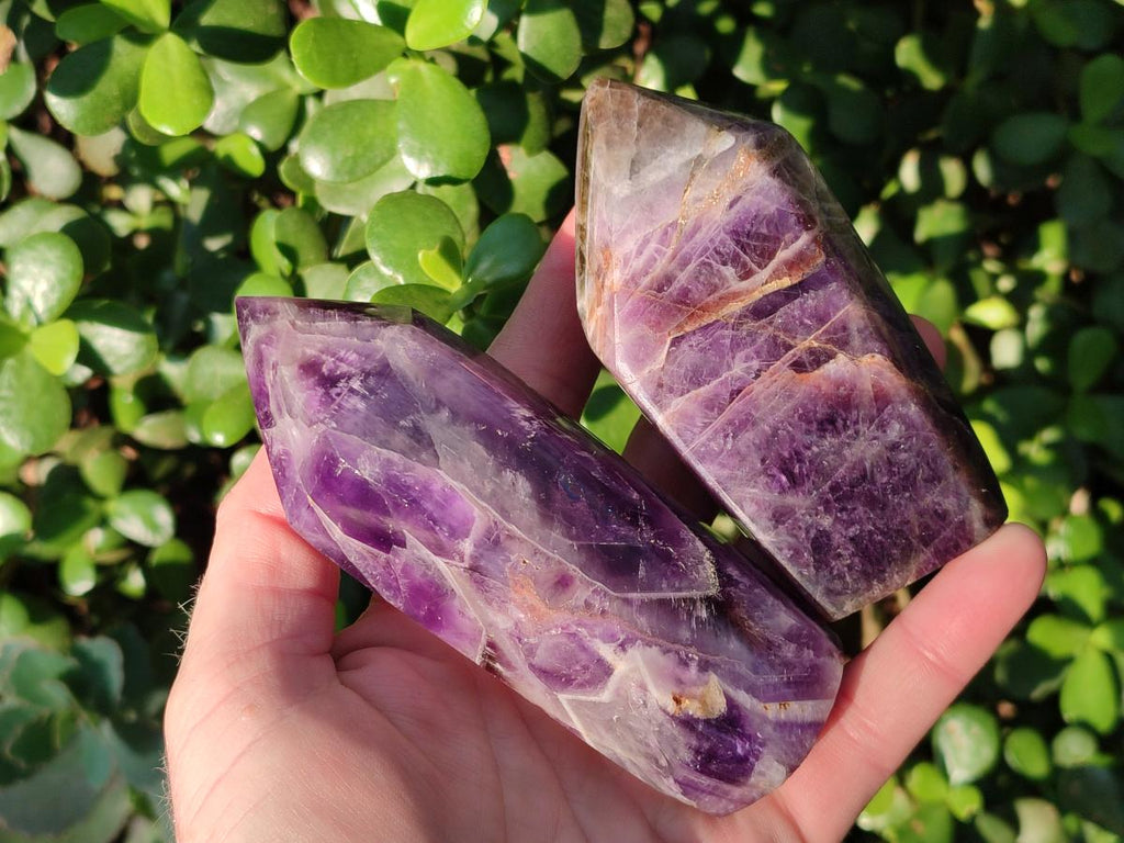 Polished Chevron Amethyst Display Crystals x 5 From Zambia
