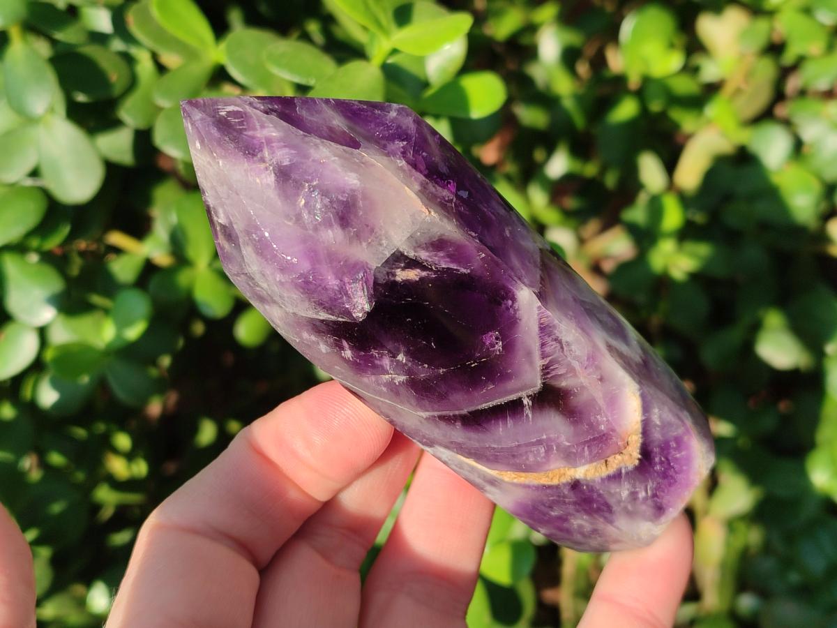 Polished Chevron Amethyst Display Crystals x 5 From Zambia