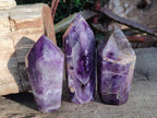 Polished Chevron Amethyst Display Crystals x 5 From Zambia