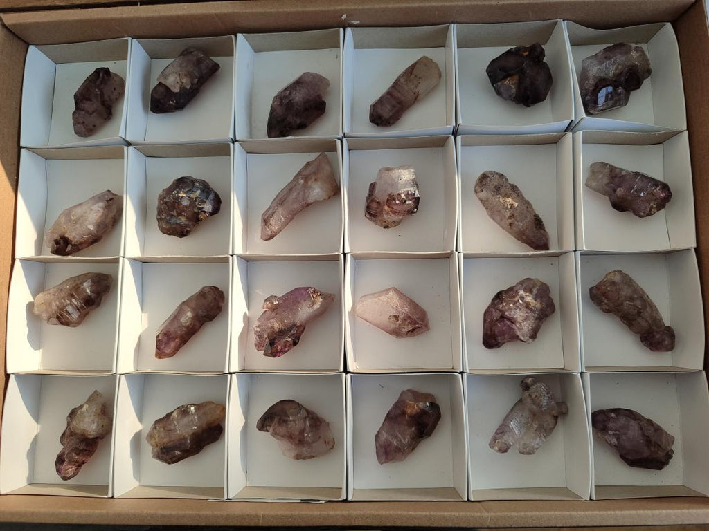 Natural Skeletal Window Amethyst Crystals x 24 From Chiredzi, Zimbabwe