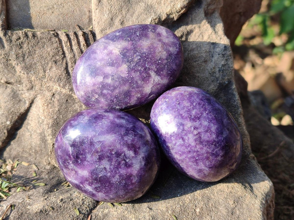 Polished Lepidolite Free Forms x 24 From Zimbabwe