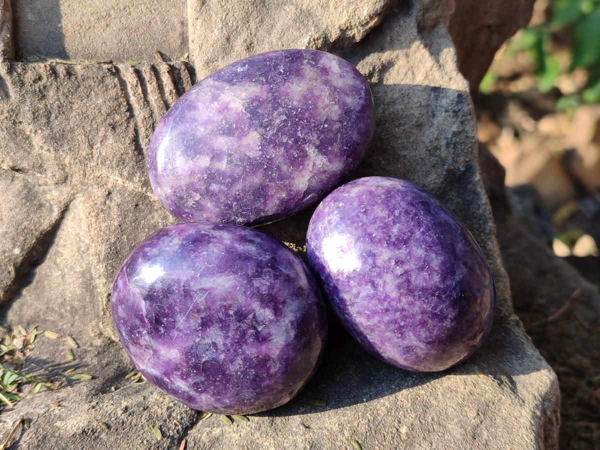 Polished Lepidolite Free Forms x 24 From Zimbabwe