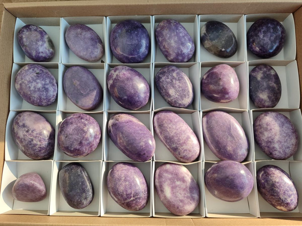 Polished Lepidolite Free Forms x 24 From Zimbabwe