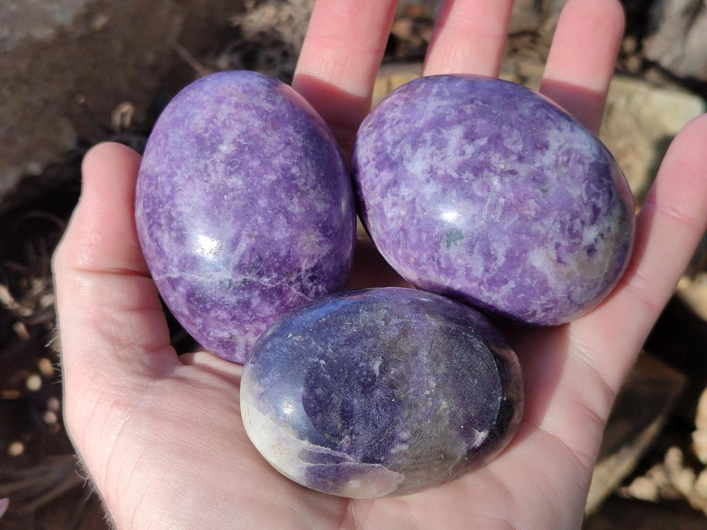 Polished Lepidolite Free Forms x 24 From Zimbabwe