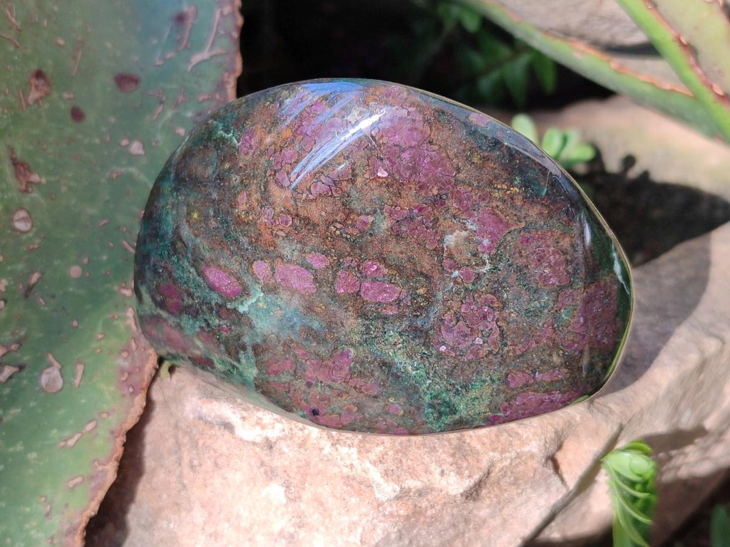 Polished Ruby Corundum In Chrome Verdite Standing Display Pieces x 5 From Mutoko, Zimbabwe