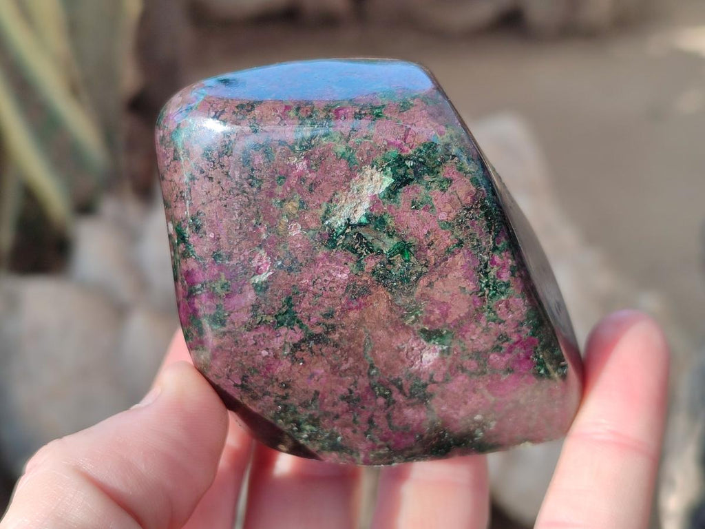 Polished Ruby Corundum In Chrome Verdite Standing Display Pieces x 5 From Mutoko, Zimbabwe
