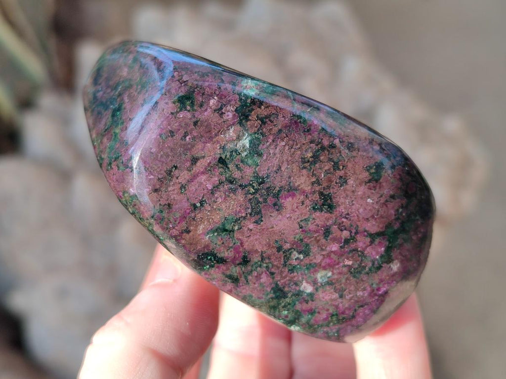 Polished Ruby Corundum In Chrome Verdite Standing Display Pieces x 5 From Mutoko, Zimbabwe