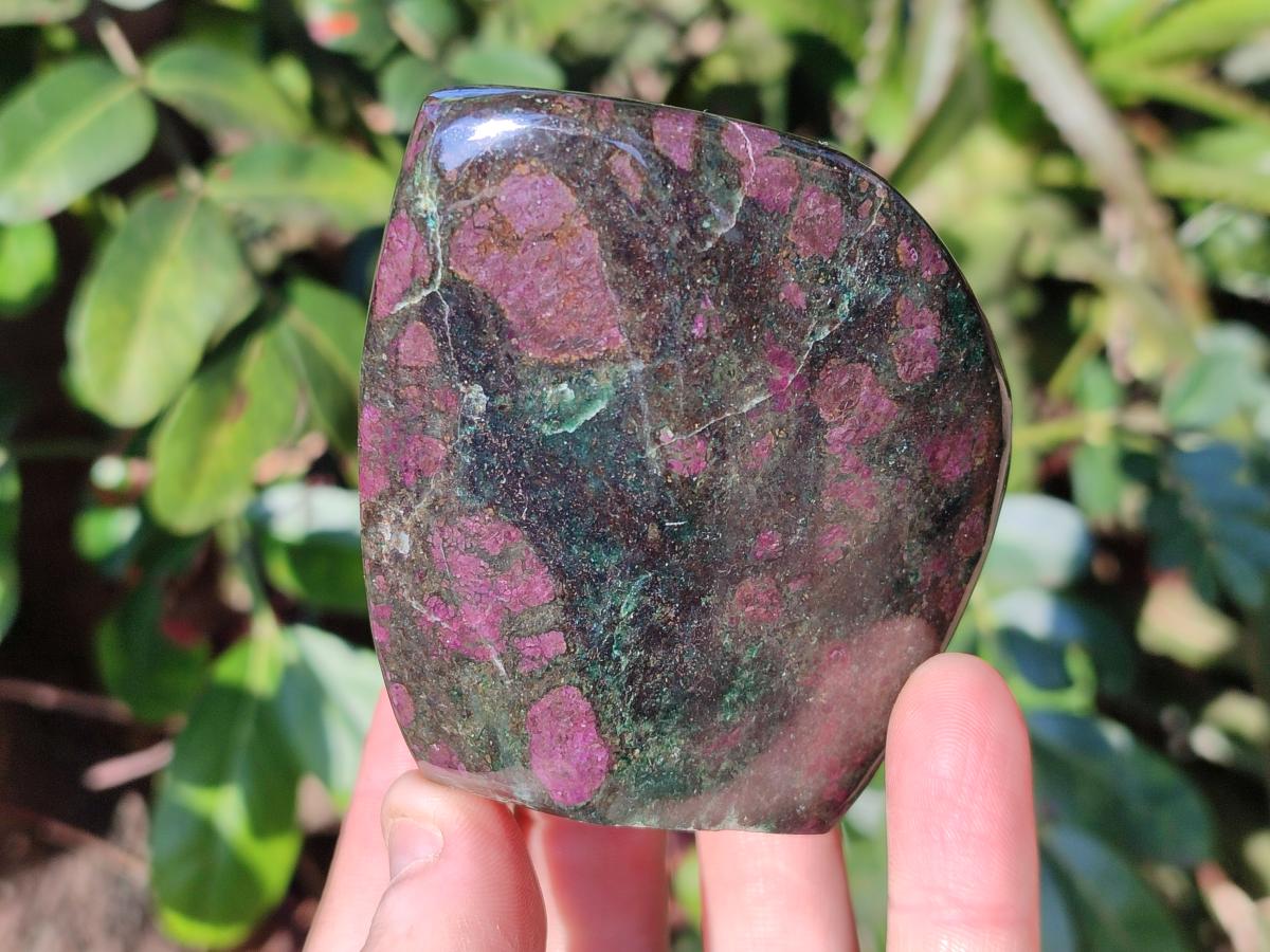 Polished Ruby Corundum In Chrome Verdite Standing Display Pieces x 5 From Mutoko, Zimbabwe
