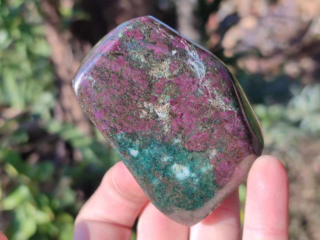 Polished Ruby Corundum In Chrome Verdite Standing Display Pieces x 5 From Mutoko, Zimbabwe