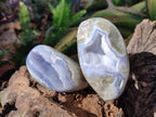 Polished and Natural Blue Lace Agate Free Forms x 6 From Nsanje, Malawi