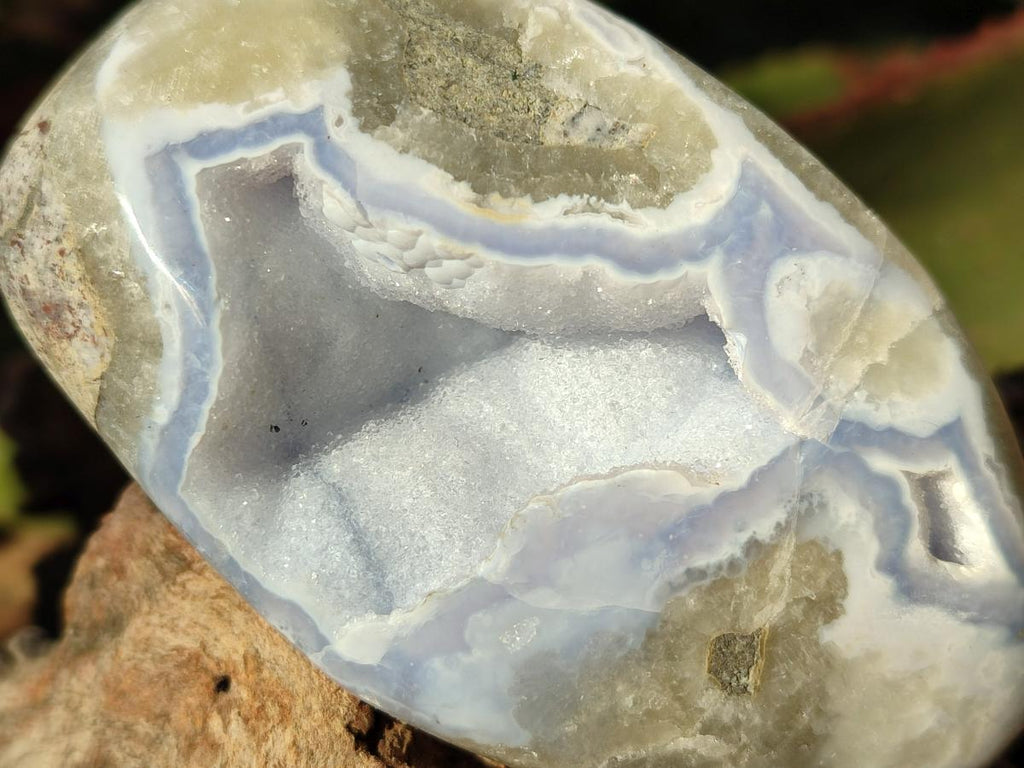 Polished and Natural Blue Lace Agate Free Forms x 6 From Nsanje, Malawi