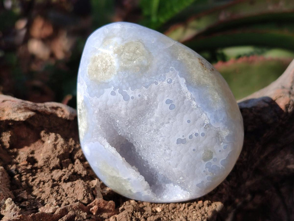 Polished and Natural Blue Lace Agate Free Forms x 6 From Nsanje, Malawi