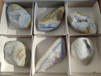 Polished and Natural Blue Lace Agate Free Forms x 6 From Nsanje, Malawi