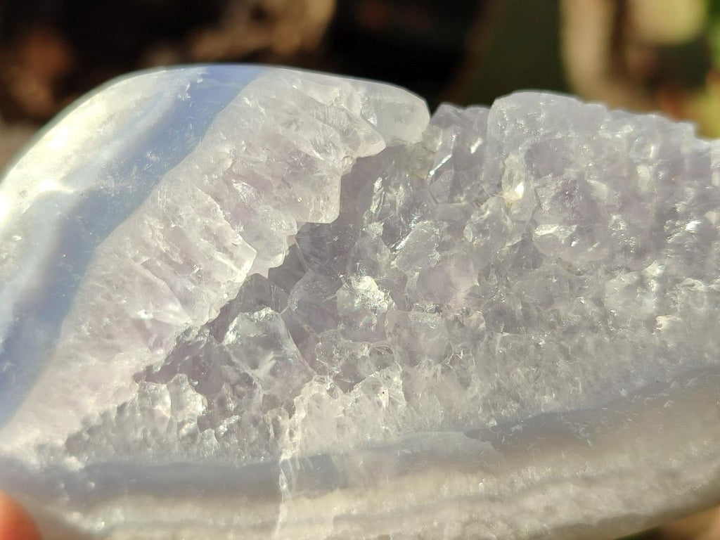 Polished and Natural Blue Lace Agate Free Forms x 6 From Nsanje, Malawi